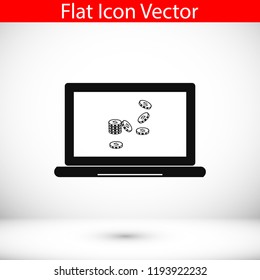 laptop icon, stock vector illustration flat design style