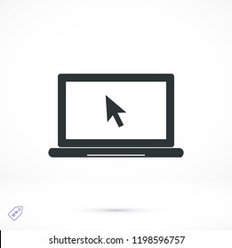 laptop icon, stock vector illustration flat design style