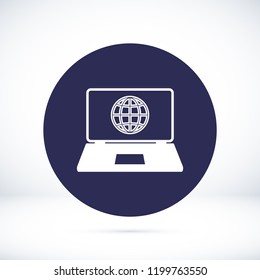 laptop icon, stock vector illustration flat design style