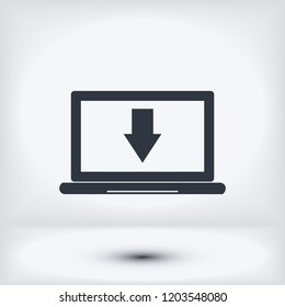 laptop icon, stock vector illustration flat design style