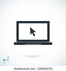 laptop icon, stock vector illustration flat design style