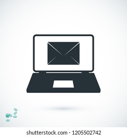 laptop icon, stock vector illustration flat design style
