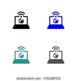 laptop icon stock vector illustration flat design.