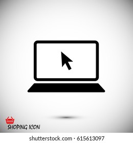 laptop icon, stock vector illustration flat design style