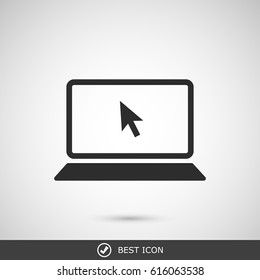 laptop icon, stock vector illustration flat design style