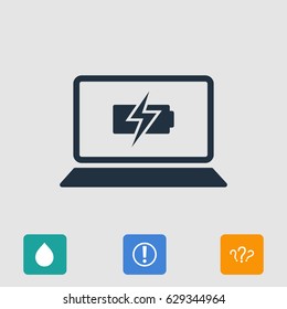 laptop icon, stock vector illustration flat design style
