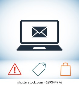 laptop icon, stock vector illustration flat design style