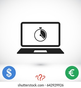 laptop icon, stock vector illustration flat design style