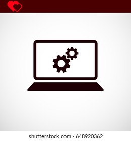 laptop icon, stock vector illustration flat design style