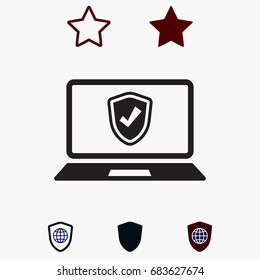 laptop icon, stock vector illustration flat design style