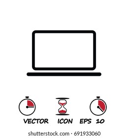 laptop icon, stock vector illustration flat design style
