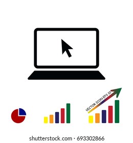 laptop icon, stock vector illustration flat design style
