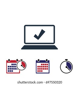 laptop icon, stock vector illustration flat design style