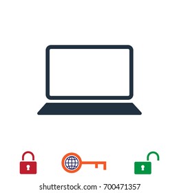 laptop icon, stock vector illustration flat design style