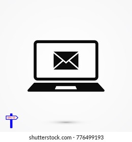 laptop icon, stock vector illustration flat design style