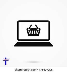 laptop icon, stock vector illustration flat design style