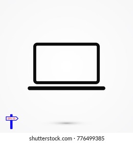 laptop icon, stock vector illustration flat design style