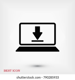 laptop icon, stock vector illustration flat design style