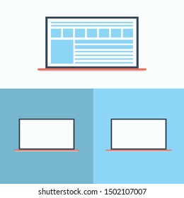Laptop icon in the style flat design