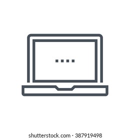 Laptop icon suitable for info graphics, websites and print media and  interfaces. Line vector icon.