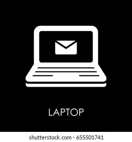 Laptop icon symbol flat style vector illustration.