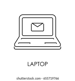 Laptop icon symbol flat style vector illustration.