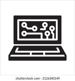 icono portátil, industria tecnológica, diseño simple de vectores. Mejor utilizado para banner o aplicación