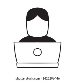 Laptop Icon, Technology concept. Computer symbol for your web site design, logo, app, UI. Vector illustration.
