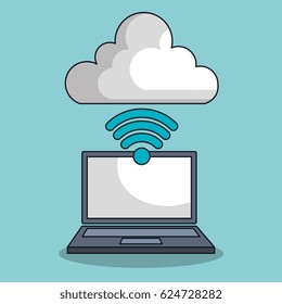 laptop icon technology digital isolated