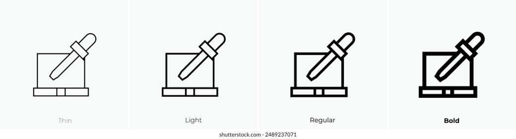 laptop icon. Thin, Light Regular And Bold style design isolated on white background