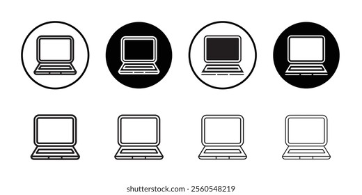 Laptop icon Thin line flat illustration