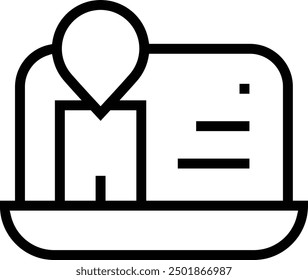 icono de portátil. Diseño de estilo lineal delgado aislado sobre fondo blanco