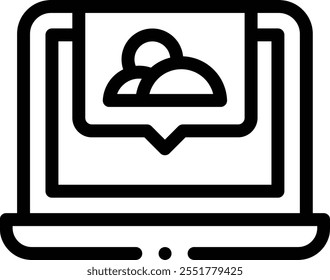 ícone do laptop. Design De Estilo Linear Fino Isolado Em Plano De Fundo Branco