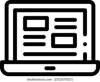 laptop icon. Thin Linear Style Design Isolated On White Background