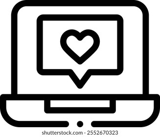 laptop icon. Thin Linear Style Design Isolated On White Background