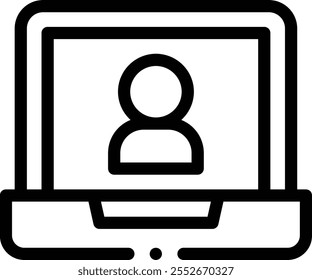 laptop icon. Thin Linear Style Design Isolated On White Background