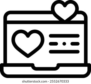 laptop icon. Thin Linear Style Design Isolated On White Background