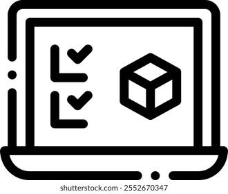laptop icon. Thin Linear Style Design Isolated On White Background