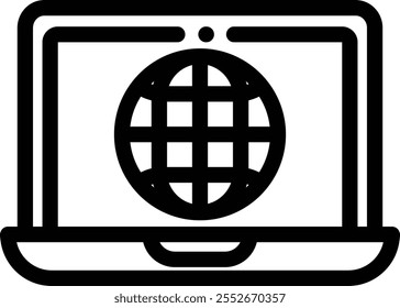 laptop icon. Thin Linear Style Design Isolated On White Background