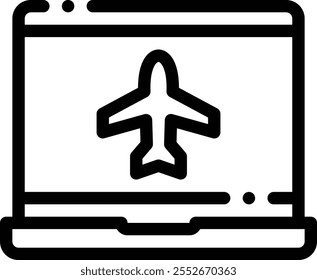 laptop icon. Thin Linear Style Design Isolated On White Background