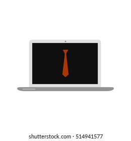 laptop icon with tie