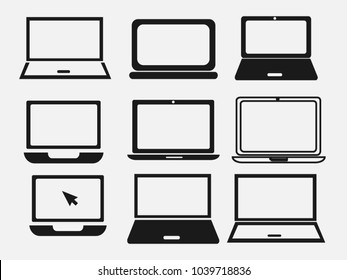 Laptop Icon in trendy flat style isolated on grey background. Computer symbol for your web site design, logo, app, UI. Vector illustration, EPS10.