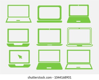 Laptop Icon in trendy flat style isolated on grey background. Computer symbol for your web site design, logo, app, UI. Vector illustration, EPS10.