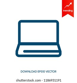 Laptop Icon in trendy flat style isolated on grey background. Computer symbol for your web site design, logo, app, UI. Vector illustration, EPS10.