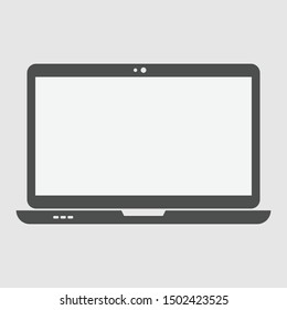 Laptop Icon in trendy flat style isolated on grey background. Computer symbol for your web site design, logo, app, UI. Vector illustration, EPS10. - Vector