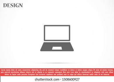 Laptop Icon in trendy flat style isolated on grey background. Computer symbol for your web site design, logo, app, UI. Vector illustration, EPS10.
