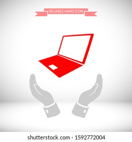 Laptop icon in trendy flat style isolated on white background. Computer symbol for your website design, logo, application. Vector иллюстратион laptop , laptop eps 10 laptop .