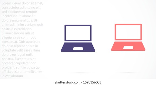 Laptop Icon in trendy flat style isolated on grey background. Computer symbol for your web site design, logo, app, UI. Vector illustration, EPS10.
