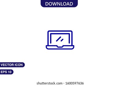  Laptop icon in trendy flat style isolated on white background vector illustration