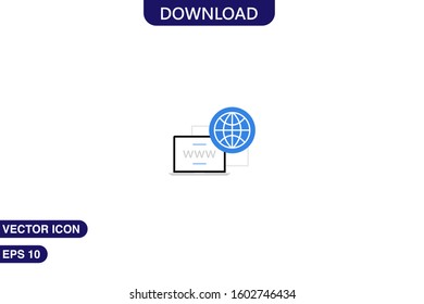 Laptop icon in trendy flat style isolated on white background vector illustration